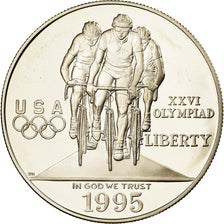 Moneta, USA, Atlanta, Dollar, 1995, U.S. Mint, Philadelphia, MS(65-70), Srebro