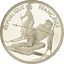 Moneta, Francja, Slalom skiers, 100 Francs, 1990, Albertville 92, MS(65-70)