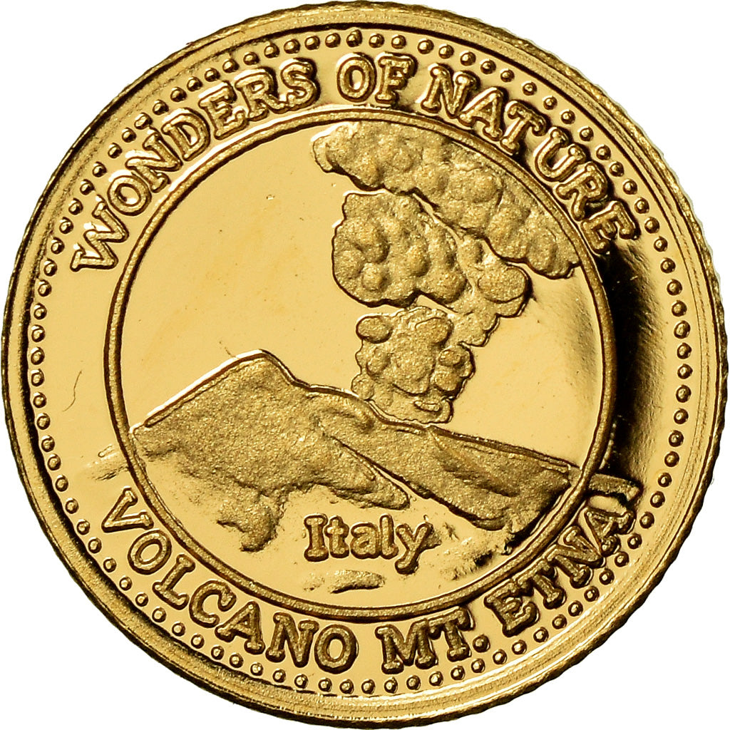 Coin, Fiji, Elizabeth II, Volcan Etna - Italie, 10 Dollars, 2011, MS(65-70)