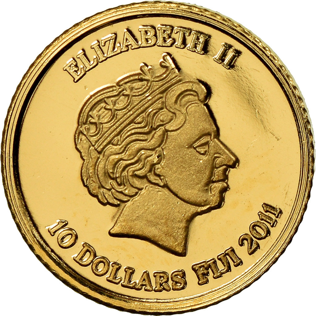 Coin, Fiji, Elizabeth II, Aurore Boréale Arctique, 10 Dollars, 2011, MS(65-70)