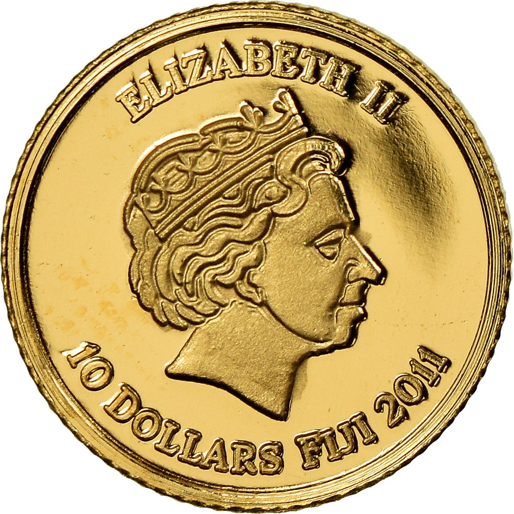 Coin, Fiji, Elizabeth II, Ayers Rock - Australie, 10 Dollars, 2011, MS(65-70)