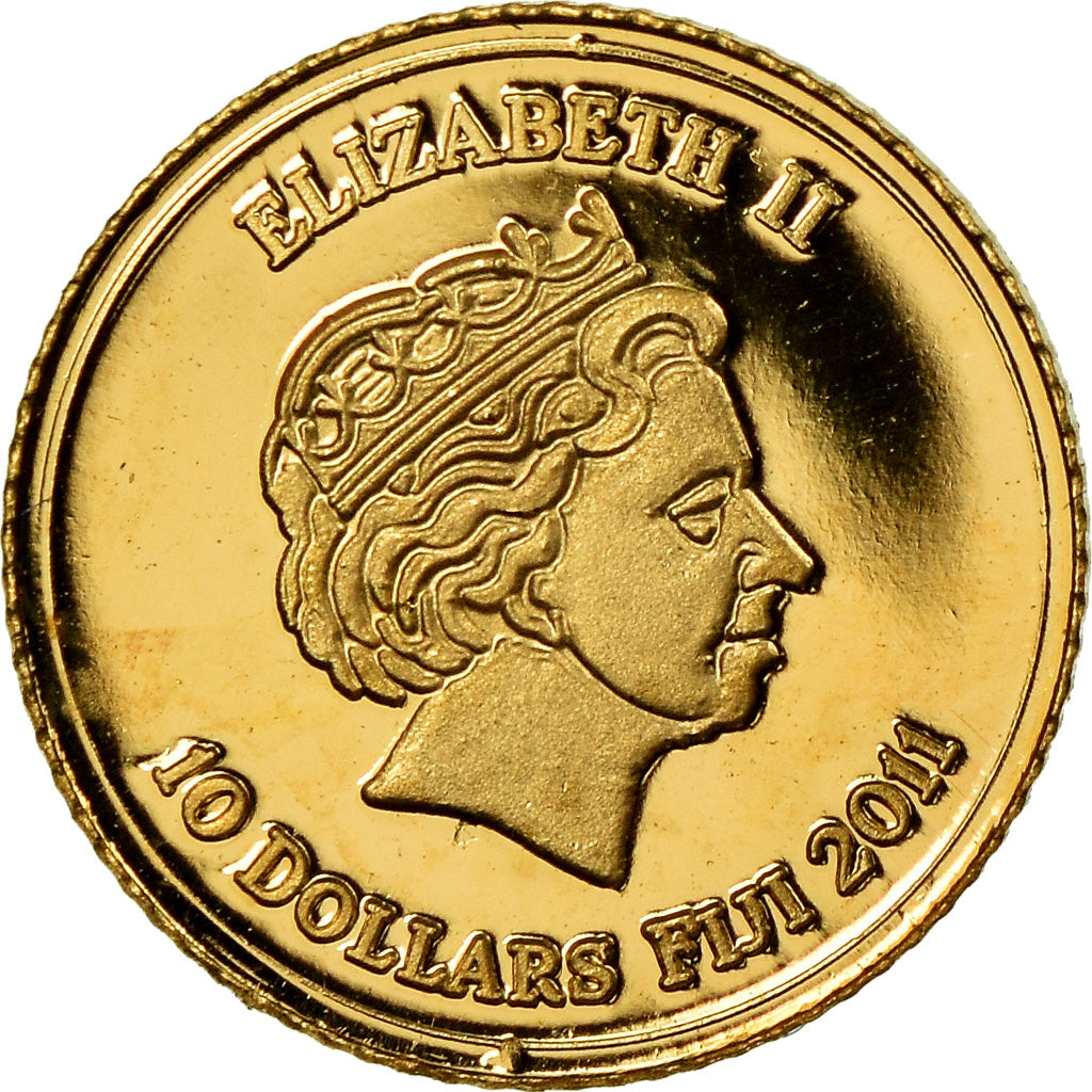 Moneda, Fiji, Elizabeth II, Grand Canyon - USA, 10 Dollars, 2011, FDC, Oro