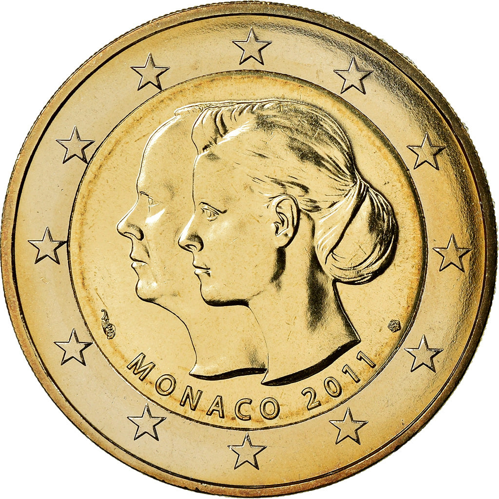 Monaco, 2 Euro, Mariage Princier, 2011, SPL, Bi-Metallic, KM:196