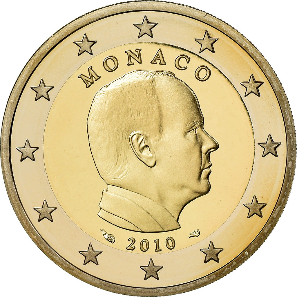 Monaco, 2 Euro, Prince Albert, 2010, BE, FDC, Bi-Metallic, KM:195