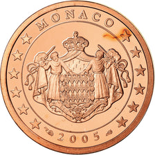 Monaco, 5 Euro Cent, 2005, BE, MS(65-70), Copper Plated Steel, Gadoury:MC 174