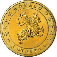 Monaco, 50 Euro Cent, Prince Rainier III, 2003, MS(63), Brass, KM:172