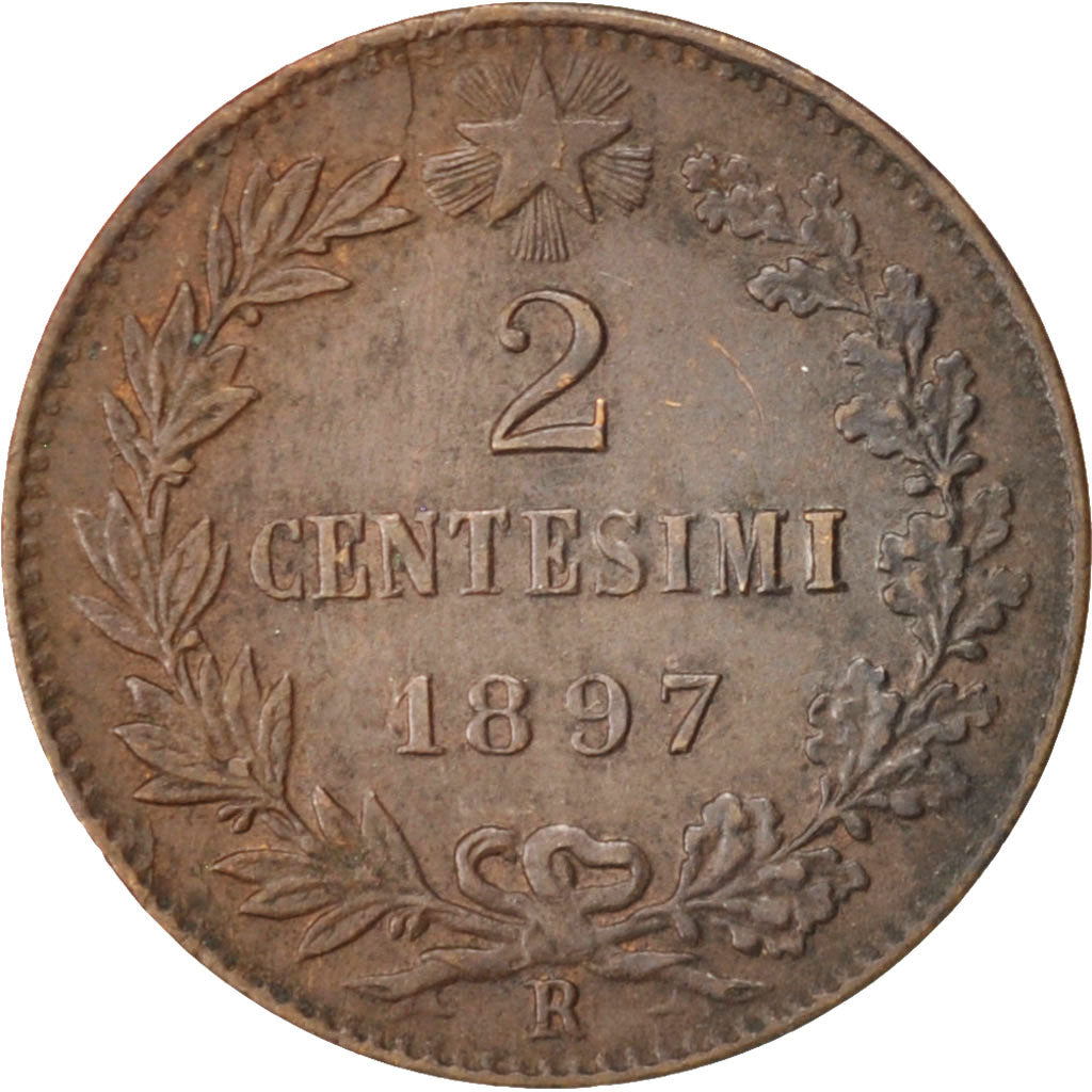 Italy, Umberto I, 2 Centesimi, 1897, Rome, Copper, KM:30