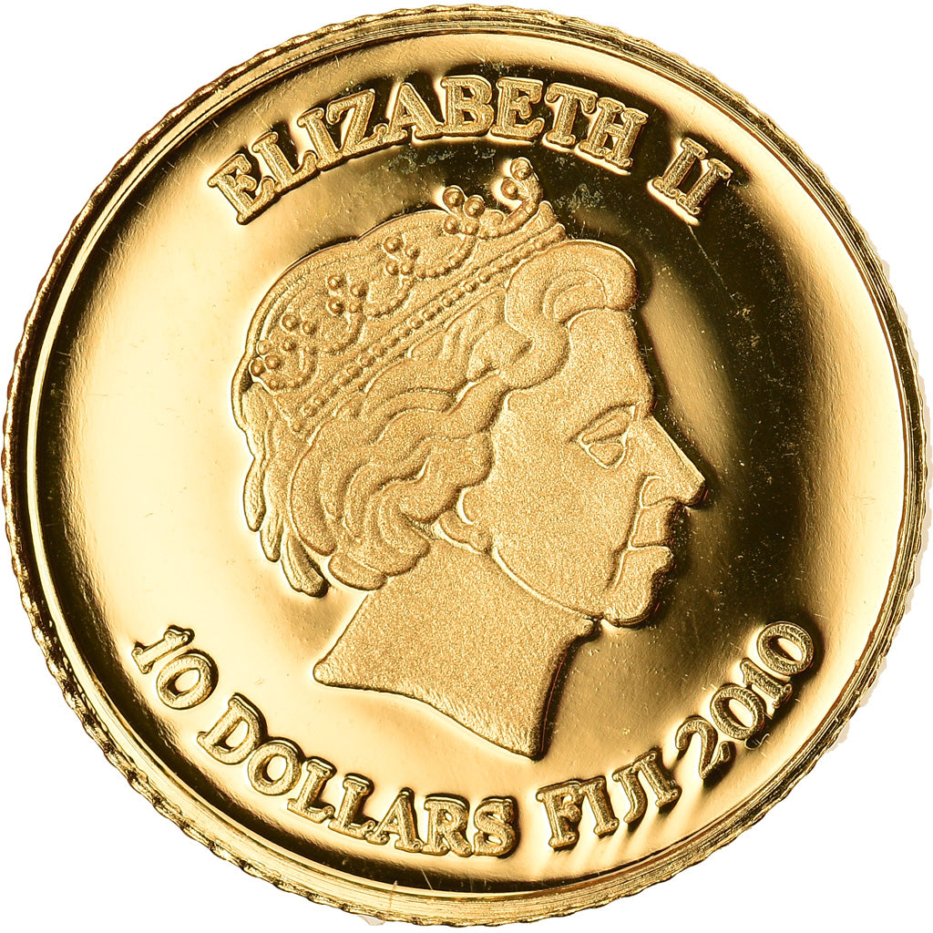 Coin, Fiji, Elizabeth II, 10 Dollars, 2010, MS(64), Gold, KM:224