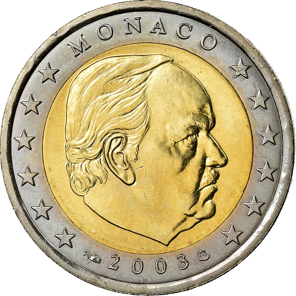 Monaco, 2 Euro, Prince Rainier III, 2003, SPL, Bi-Metallic, KM:174