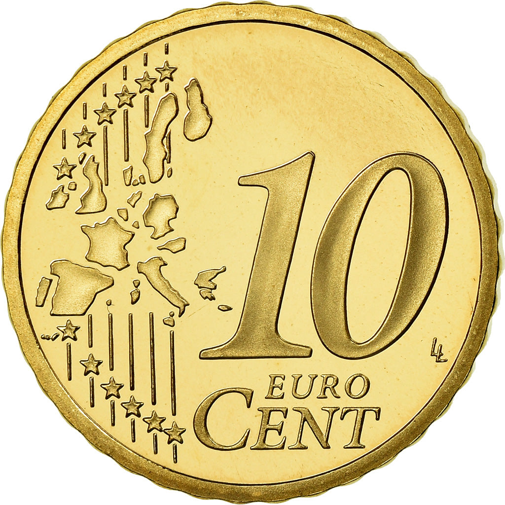 Mónaco, 10 Euro Cent, Prince Albert, 2006, Proof, MS(65-70), Latão, KM:181