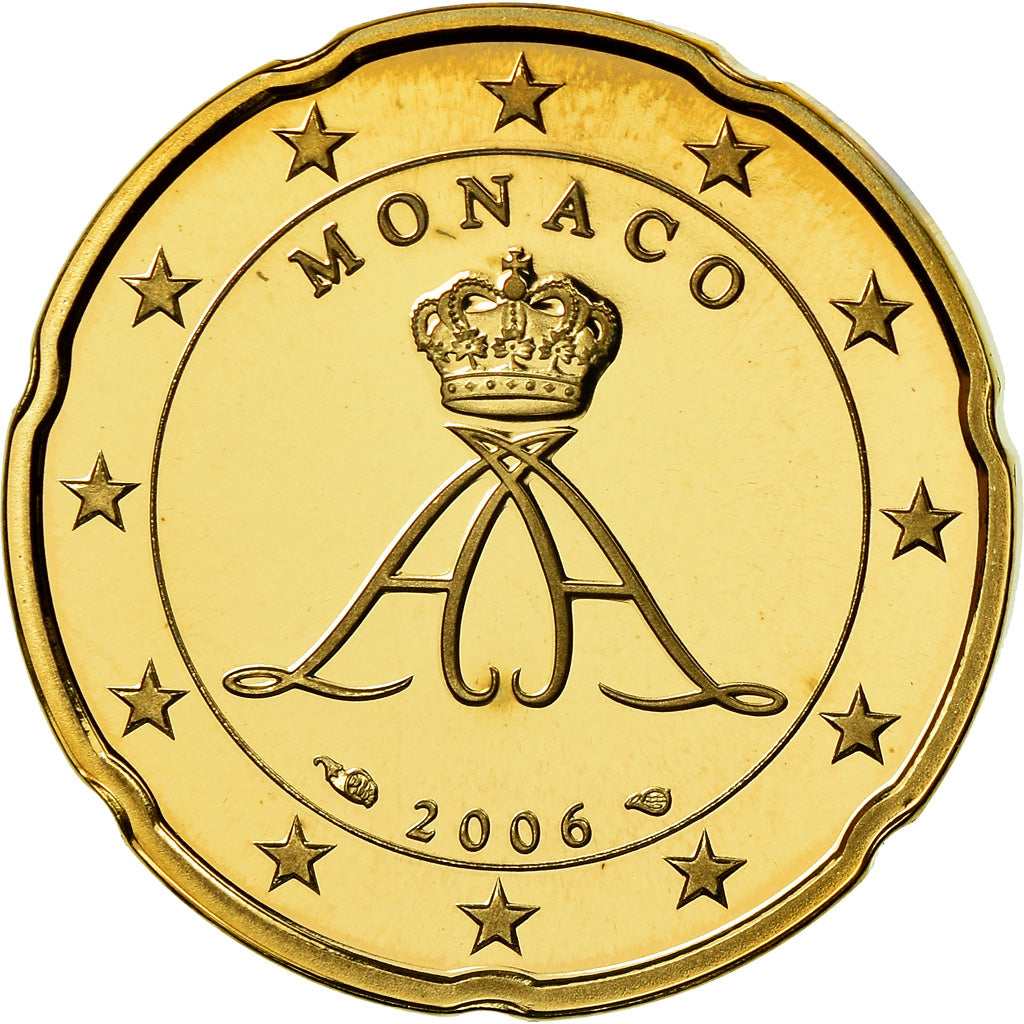 Monaco, 20 Euro Cent, Prince Albert, 2006, Proof, FDC, Laiton, KM:182
