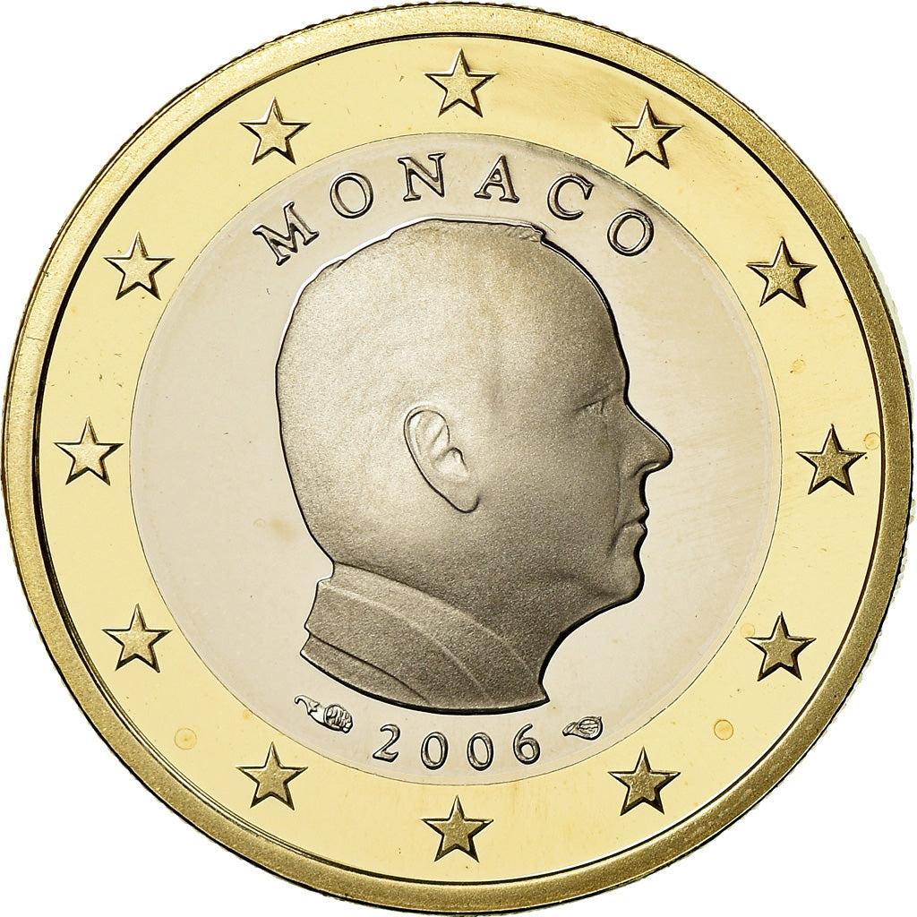 Monaco, Euro, Prince Albert, 2006, Proof, MS(65-70), Bi-Metallic, KM:184