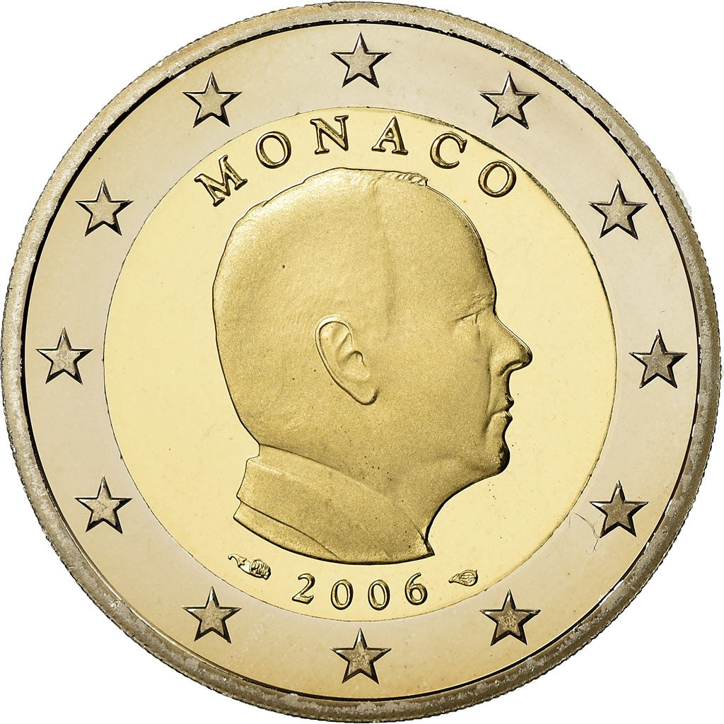 Monaco, 2 Euro, Prince Albert, 2006, Proof, MS(65-70), Bi-Metallic, KM:185