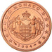 Monaco, 2 Euro Cent, 2004, Paris, Proof, MS(65-70), Miedź platerowana stalą