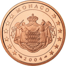 Mónaco, 5 Euro Cent, 2004, Proof, MS(65-70), Aço Cromado a Cobre, KM:169