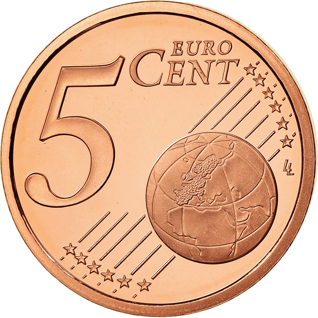 Mónaco, 5 Euro Cent, 2004, Proof, MS(65-70), Aço Cromado a Cobre, KM:169