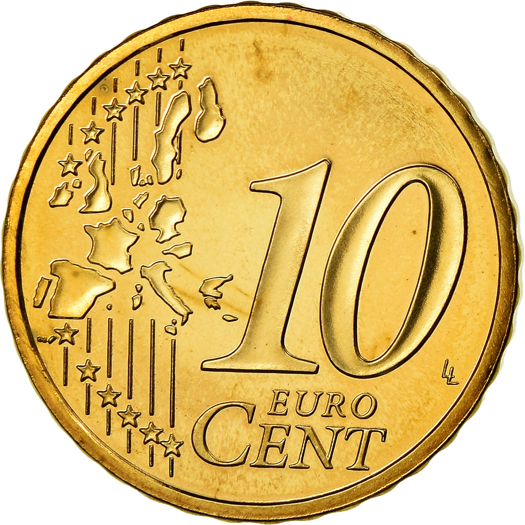 Monaco, 10 Euro Cent, Prince Rainier III, 2004, Proof, MS(65-70), Brass, KM:170