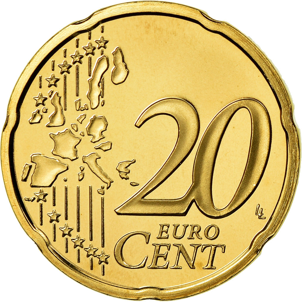 Monaco, 20 Euro Cent, Prince Rainier III, 2004, Proof, MS(65-70), Brass, KM:171