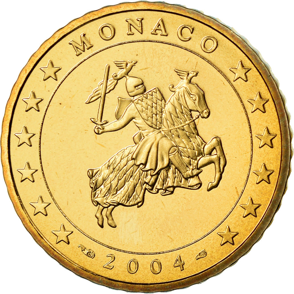 Monaco, 50 Euro Cent, Prince Rainier III, 2004, Proof, MS(65-70), Brass, KM:172