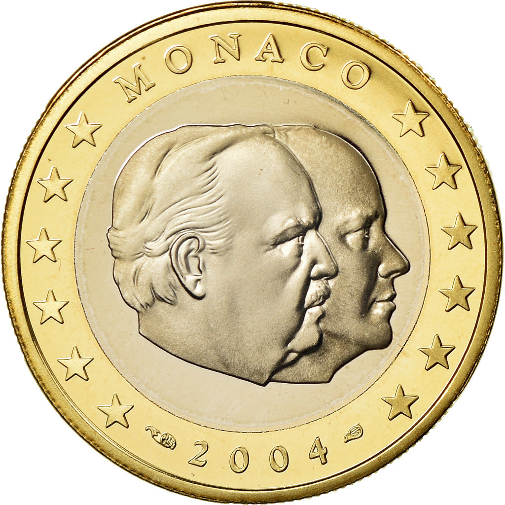 Monaco, Euro, Prince Rainier III, 2004, Proof, MS(65-70), Bi-Metallic, KM:173
