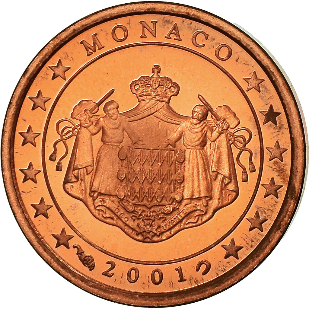Monaco, Euro Cent, 2001, Paris, Proof, MS(65-70), Miedź platerowana stalą