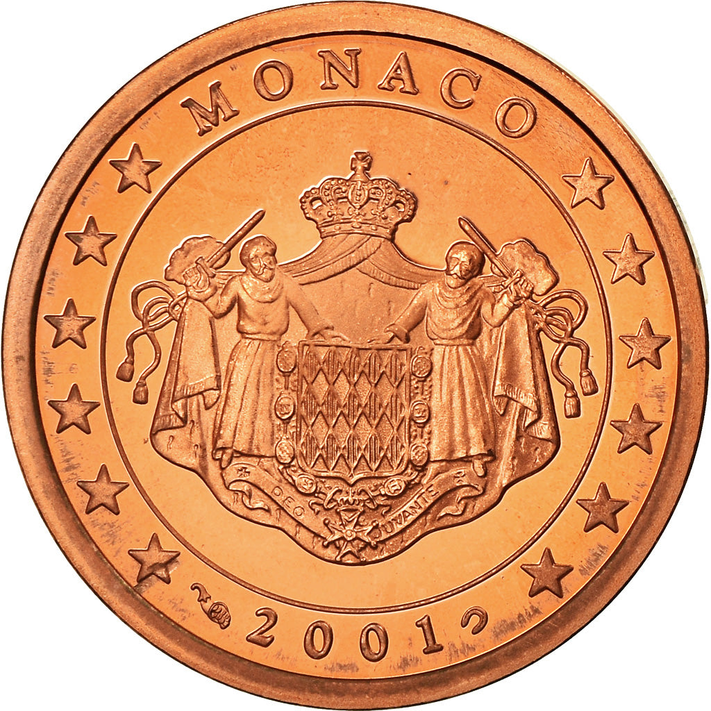 Monaco, 5 Euro Cent, 2001, Proof, FDC, Copper Plated Steel, KM:169