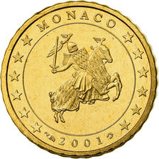 Monaco, 10 Euro Cent, Prince Rainier III, 2001, Proof, MS(65-70), Brass, KM:170
