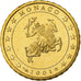Monaco, 10 Euro Cent, Prince Rainier III, 2001, Proof, MS(65-70), Brass, KM:170