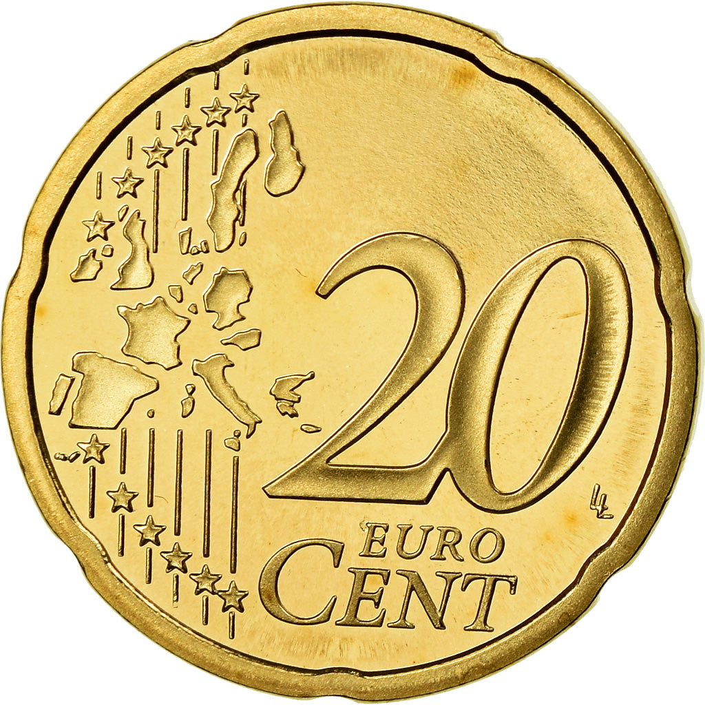 Monaco, 20 Euro Cent, Prince Rainier III, 2001, Proof, MS(65-70), Brass, KM:171