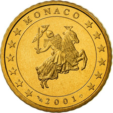 Monaco, 50 Euro Cent, Prince Rainier III, 2001, Proof, MS(65-70), Brass, KM:172