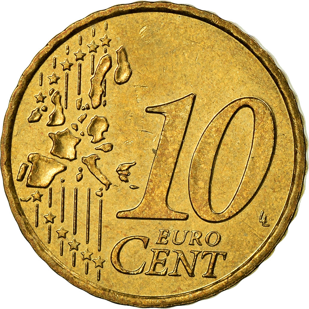 Monaco, 10 Euro Cent, Prince Rainier III, 2003, MS(60-62), Brass, KM:170