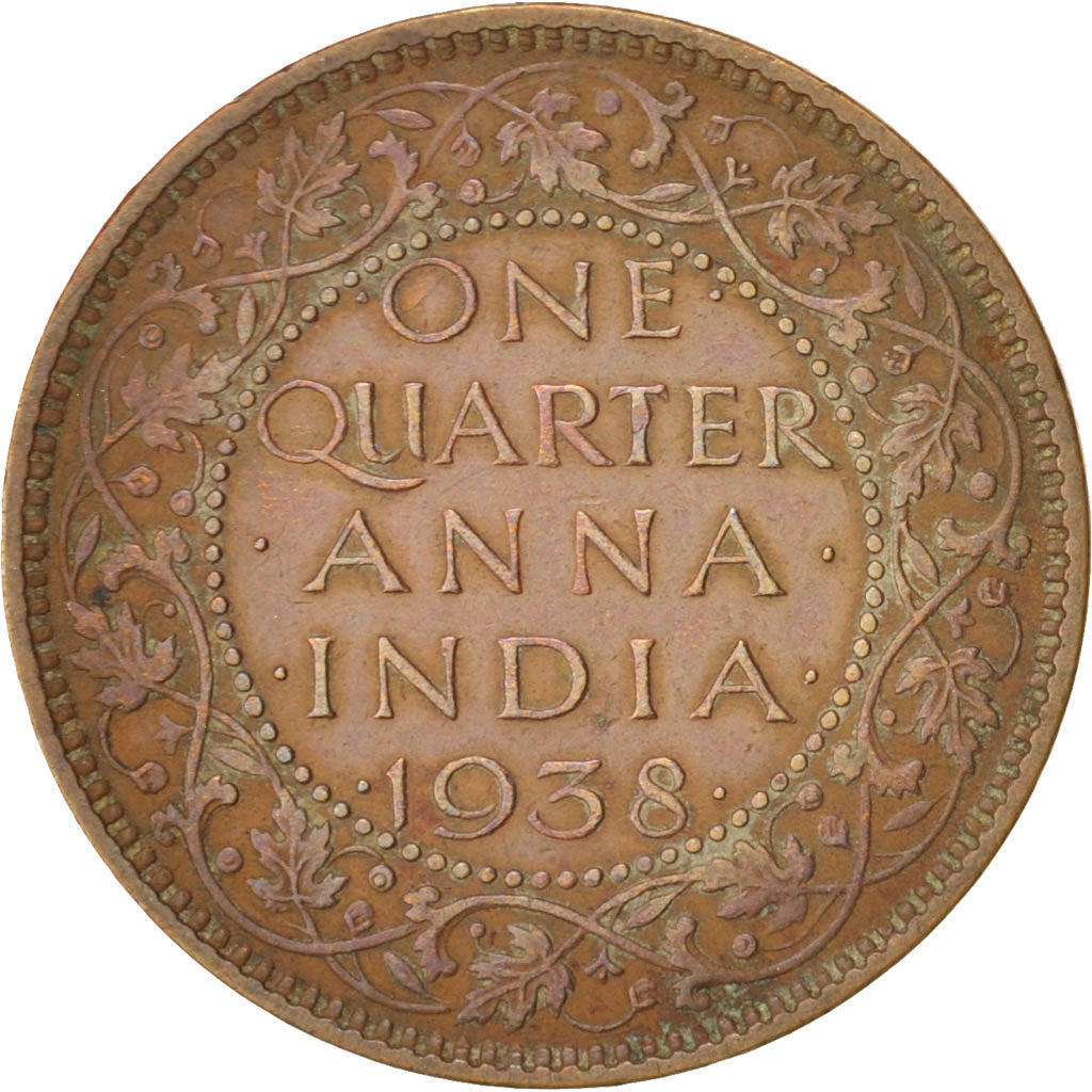 INDIA-BRITISH, George VI, 1/4 Anna, 1938, Bronze, KM:530