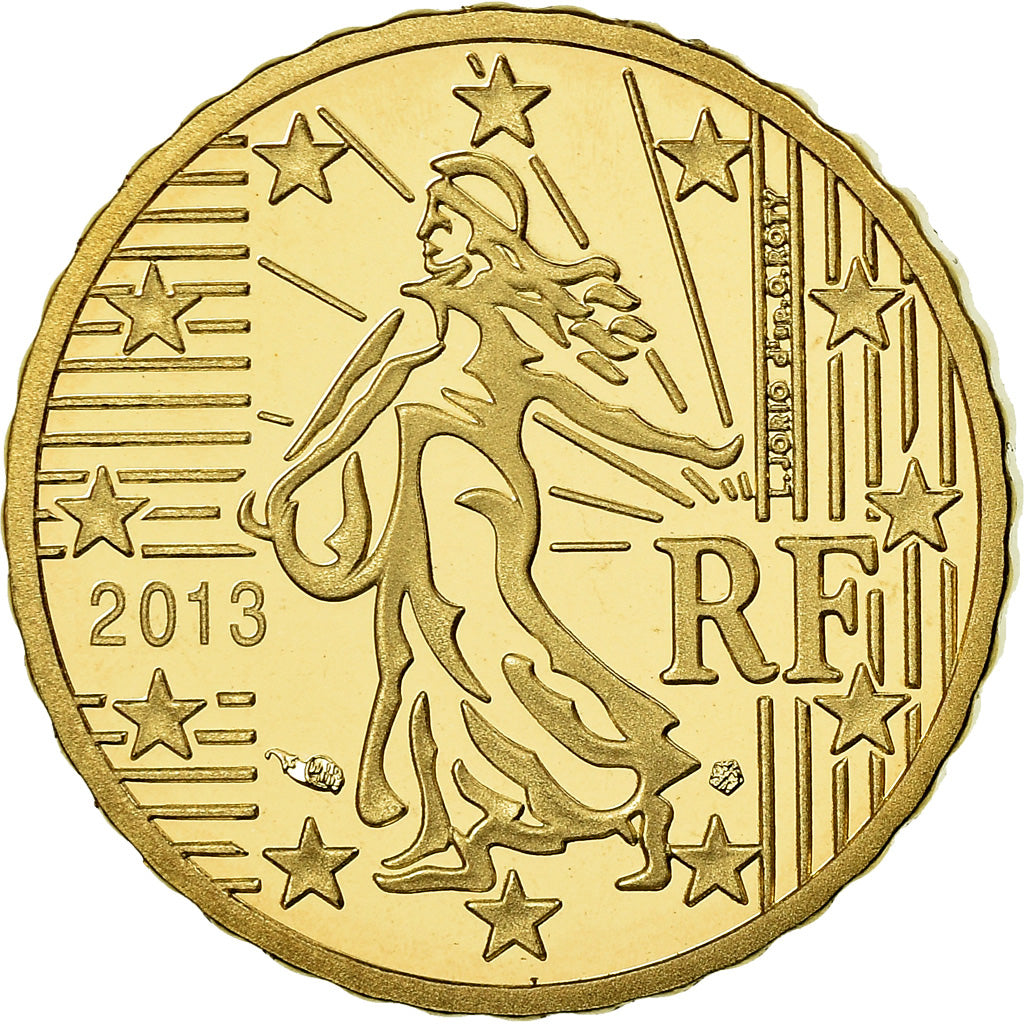 France, 10 Euro Cent, 2013, Proof, MS(65-70), Brass, KM:1410