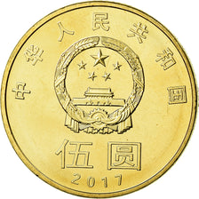Moneta, Cina, 5 Yüan, 2017, SPL, Ottone
