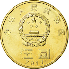 Moneta, Cina, 5 Yüan, 2017, SPL, Ottone