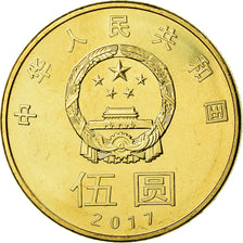 Munten, China, 5 Yüan, 2017, UNC-, Tin
