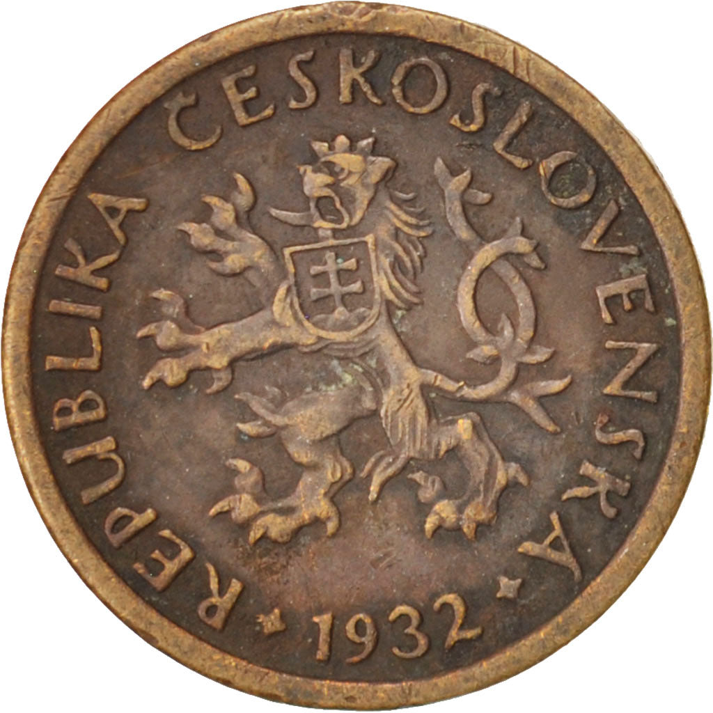 Czechoslovakia, 10 Haleru, 1932, Bronze, KM:3