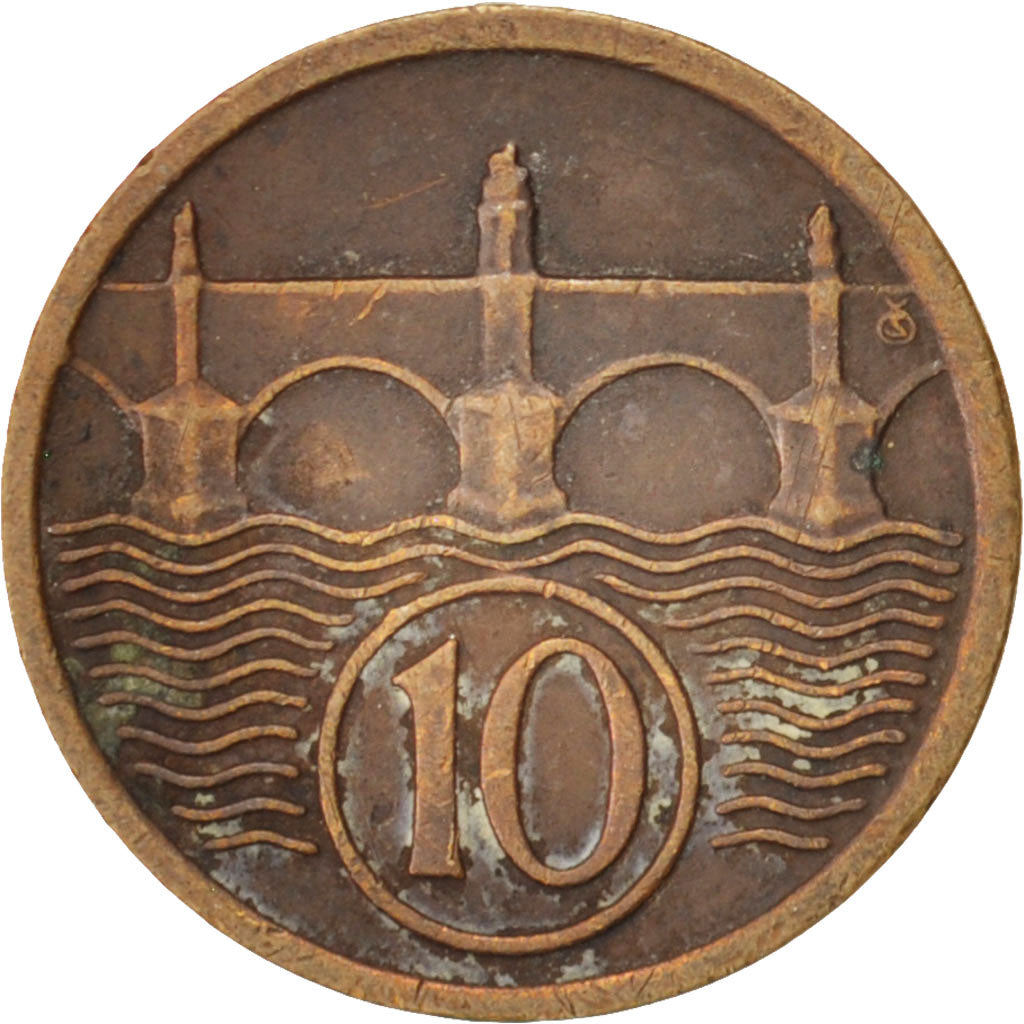 Czechoslovakia, 10 Haleru, 1932, Bronze, KM:3