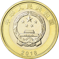 Münze, China, Train, 10 Yüan, 2018, UNZ, Bi-Metallic