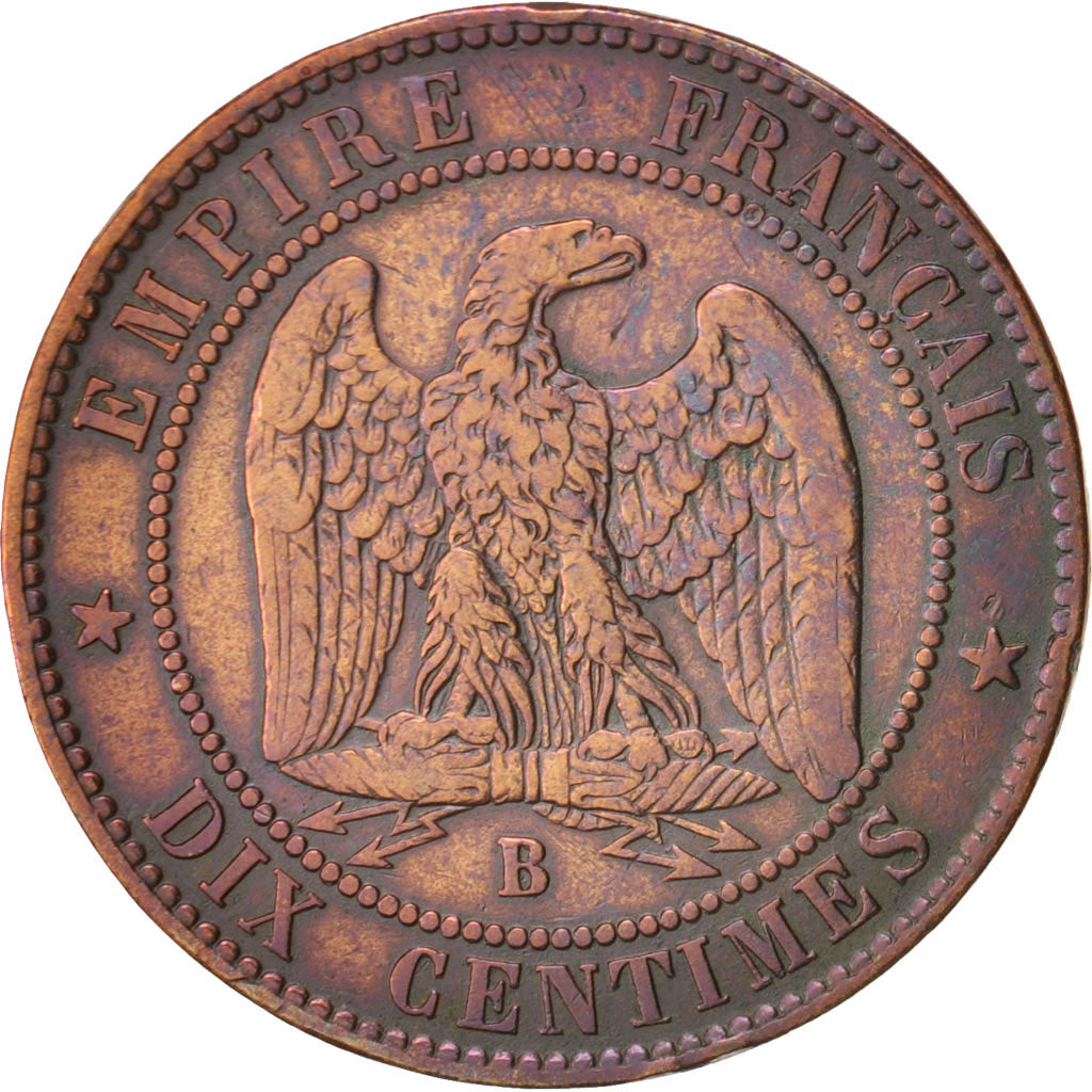 France, Napoleon III, 10 Centimes, 1853, Rouen, KM:771