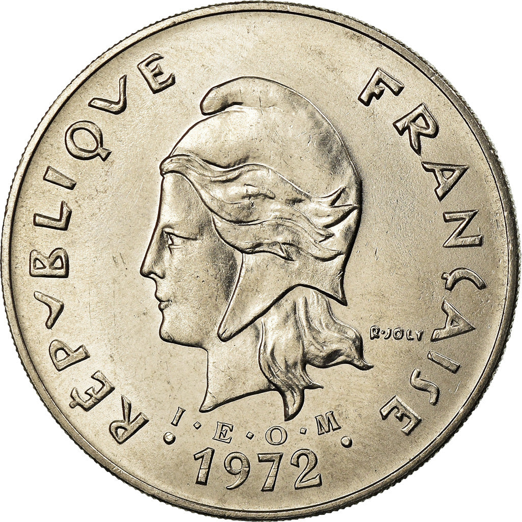 Coin, New Hebrides, 50 Francs, 1972, Paris, AU(55-58), Nickel, KM:7