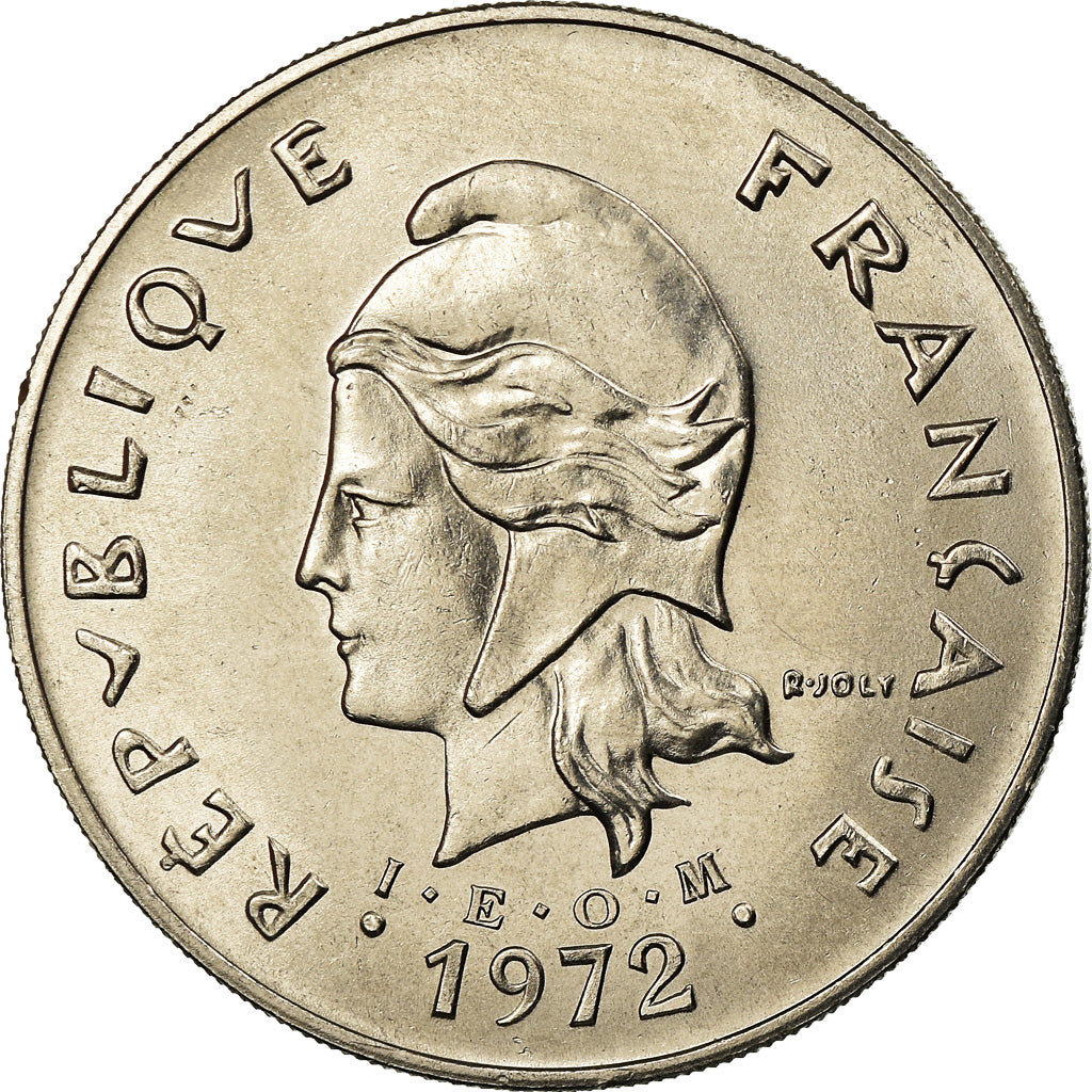 Coin, New Hebrides, 50 Francs, 1972, Paris, AU(55-58), Nickel, KM:7