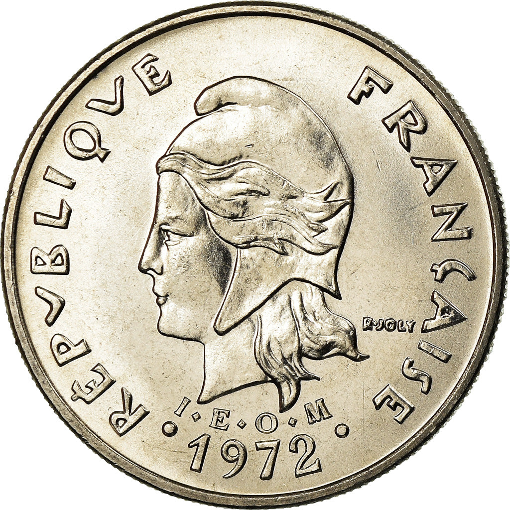 Moneda, Polinesia francesa, 20 Francs, 1972, Paris, SC, Níquel, KM:9