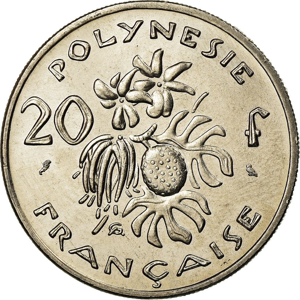 Moneda, Polinesia francesa, 20 Francs, 1972, Paris, SC, Níquel, KM:9