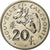 Moeda, Nova Caledónia, 20 Francs, 1972, Paris, MS(63), Níquel, KM:12