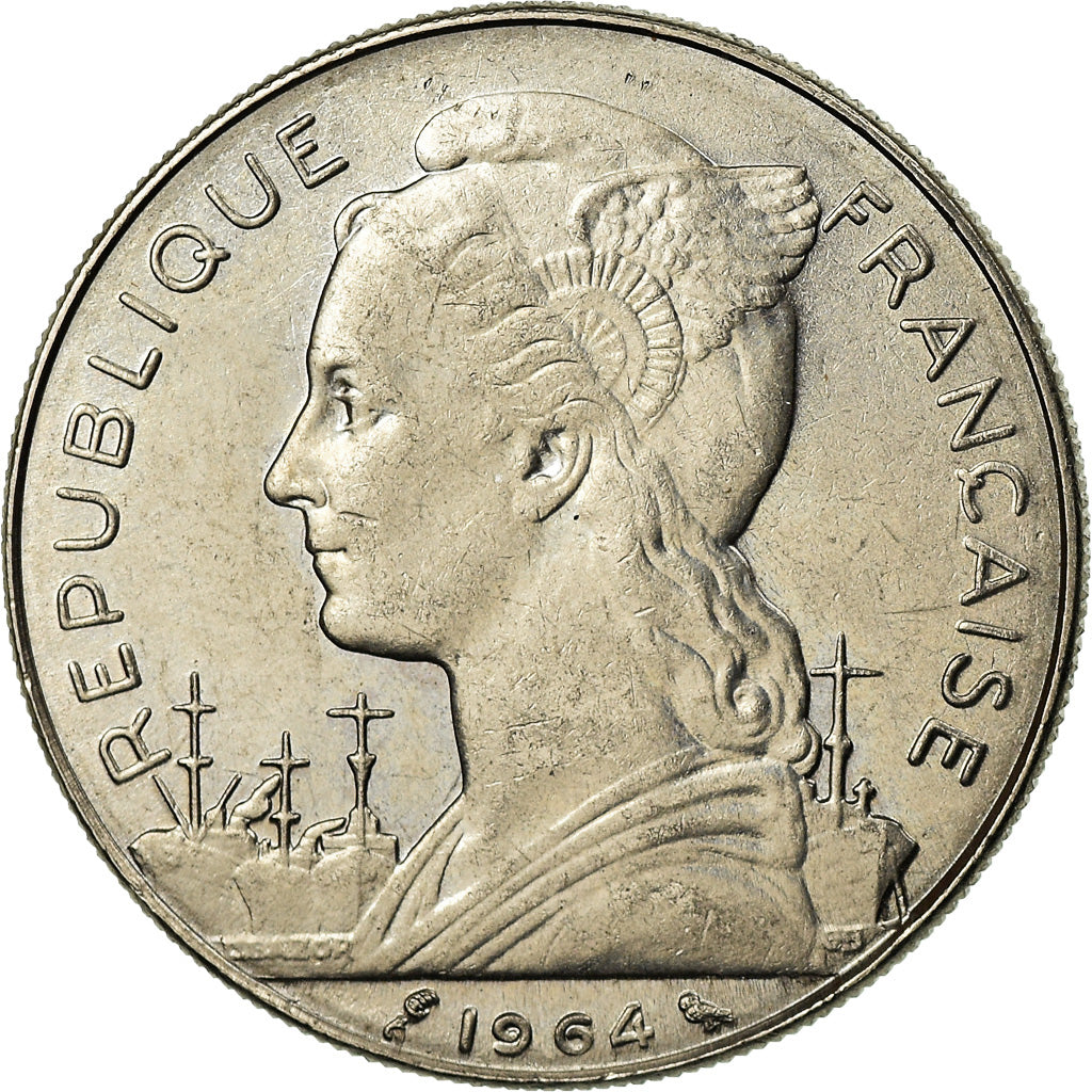 Coin, Réunion, 100 Francs, 1964, AU(55-58), Nickel, KM:E10
