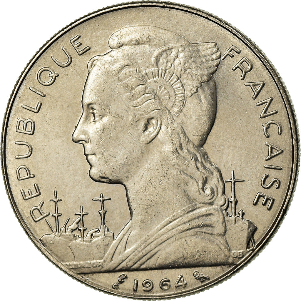 Coin, Réunion, 100 Francs, 1964, AU(55-58), Nickel, KM:E10