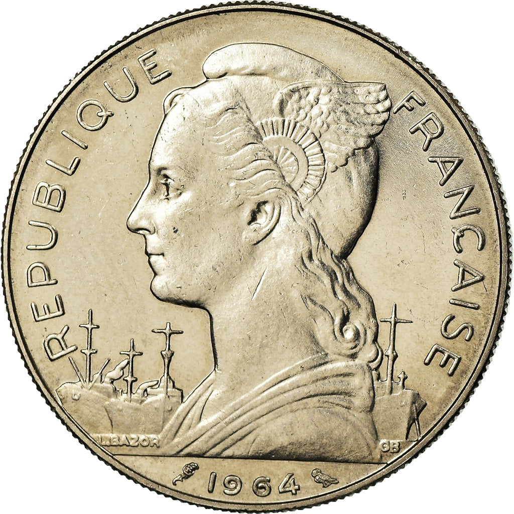 Coin, Réunion, 100 Francs, 1964, AU(55-58), Nickel, KM:13