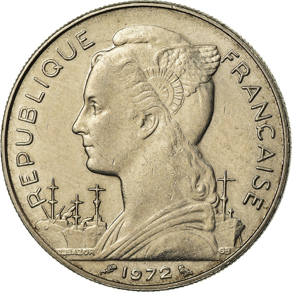 Coin, Réunion, 100 Francs, 1972, EF(40-45), Nickel, KM:13