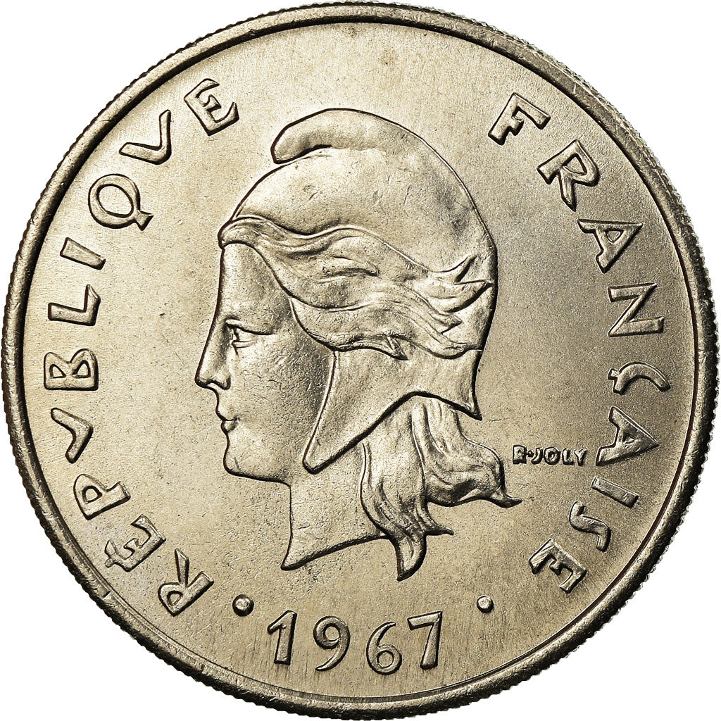 Coin, New Hebrides, 20 Francs, 1967, Paris, MS(63), Nickel, KM:3.1